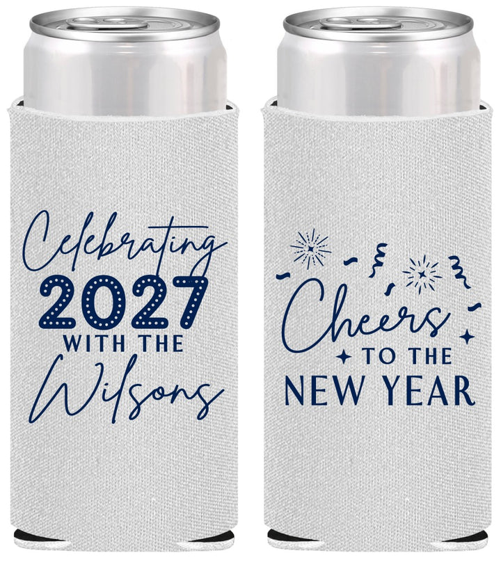Personalized New Years Slim Can Coolers - 2027 Cheers | 170019