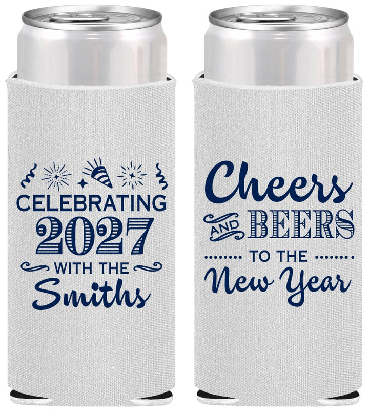 Personalized New Years Slim Can Coolers - 2027 Cheers | 170023