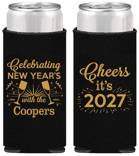 Personalized New Years Slim Can Coolers - 2027 Cheers | 170024