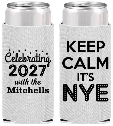Personalized New Years Slim Can Coolers - 2027 Nye | 170025