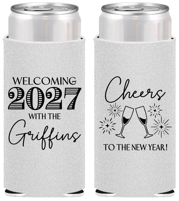 Personalized New Years Slim Can Coolers - 2027 Cheers | 170029