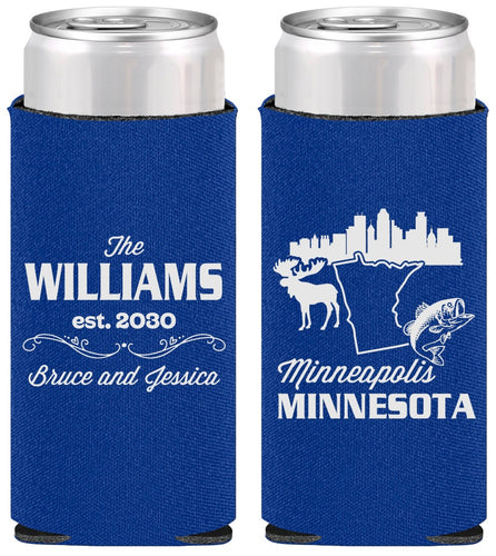Personalized Wedding Slim Can Coolers - Minnesota | 172