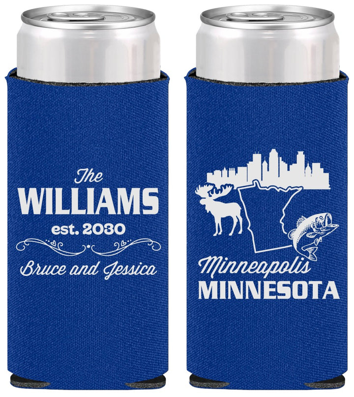 Personalized Wedding Slim Can Coolers - Minnesota | 172