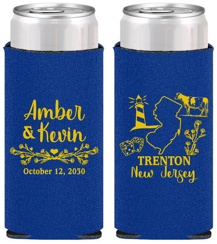 Personalized Wedding Slim Can Coolers - New Jersey | 179