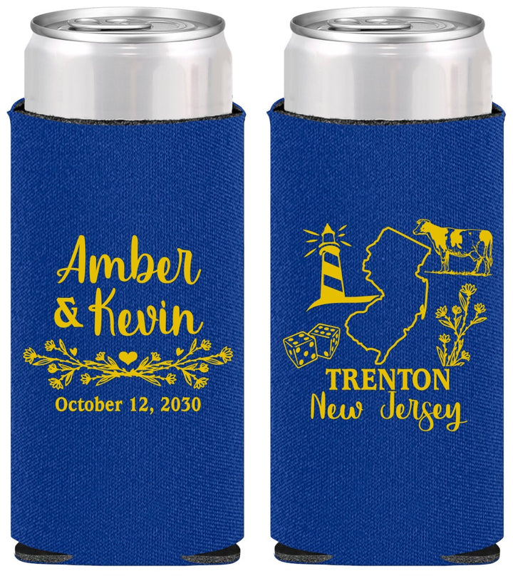 Personalized Wedding Slim Can Coolers - New Jersey | 179