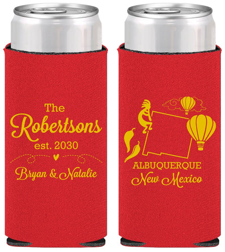 Personalized Wedding Slim Can Coolers - New Mexico | 180