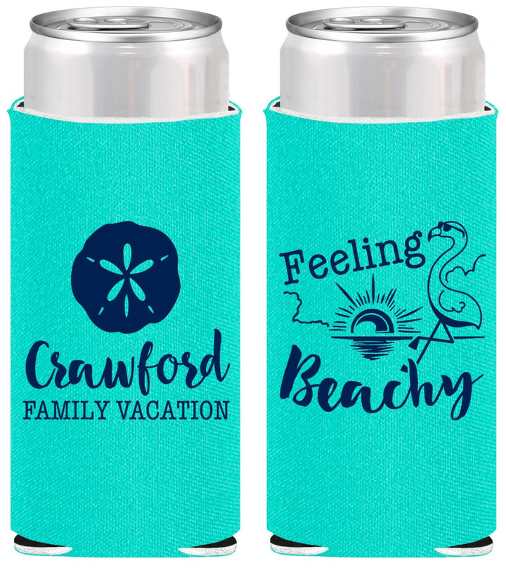 Personalized Family Vacation Slim Can Coolers - Feeling Beachy | 180009