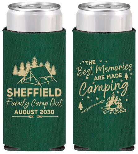 Personalized Family Vacation Slim Can Coolers - Camping Park | 180015