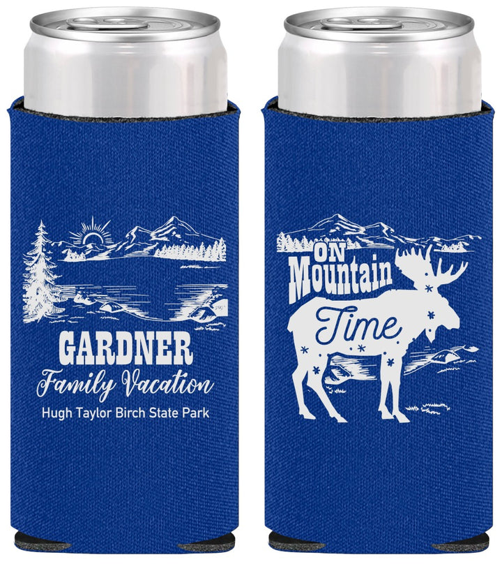 Personalized Family Vacation Slim Can Coolers - Mountain | 180029