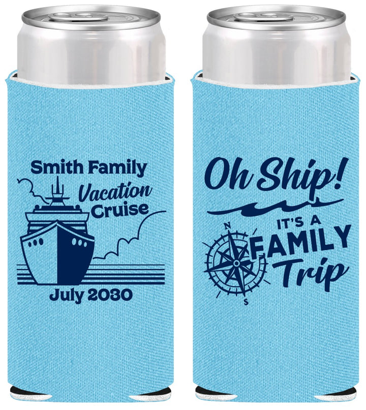 Personalized Family Vacation Slim Can Coolers - Oh Ship Cruise | 180030