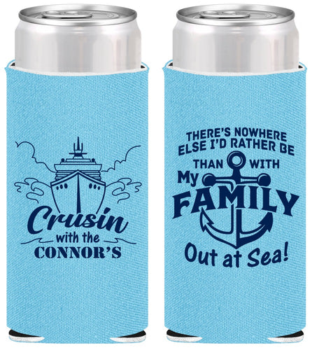 Personalized Family Vacation Slim Can Coolers - Nautical Cruise | 180031