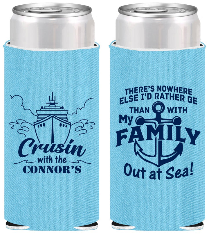 Personalized Family Vacation Slim Can Coolers - Nautical Cruise | 180031