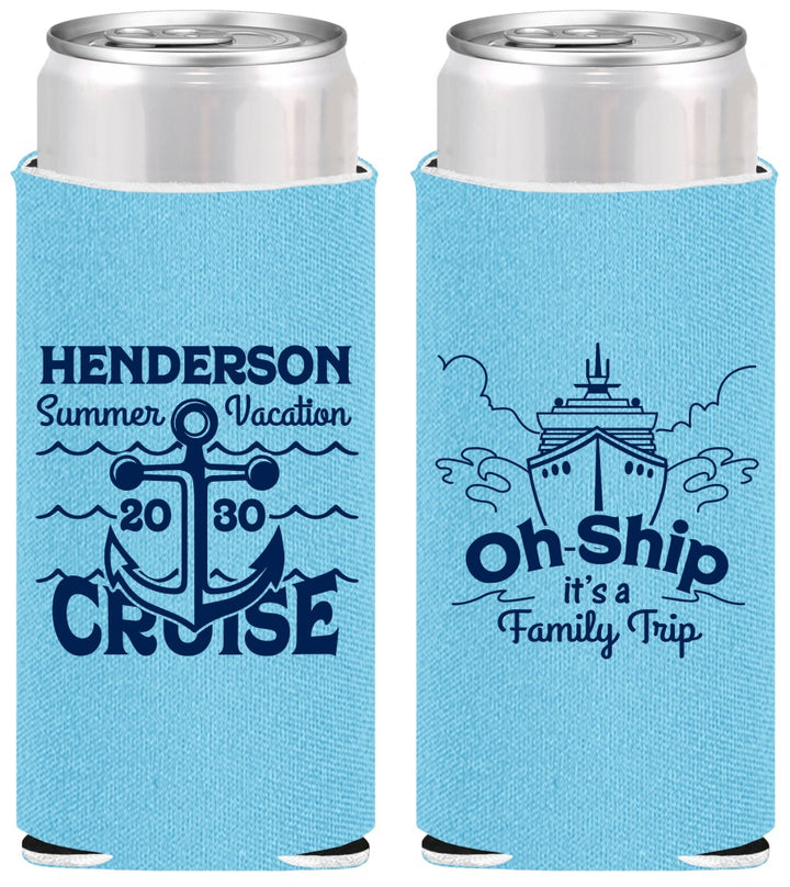 Personalized Family Vacation Slim Can Coolers - Oh Ship Cruise | 180032