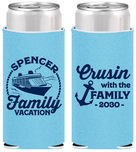 Personalized Family Vacation Slim Can Coolers - Cruisin Ship | 180037