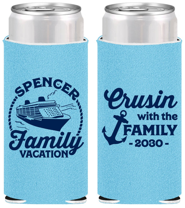 Personalized Family Vacation Slim Can Coolers - Cruisin Ship | 180037