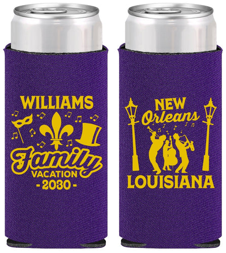 Personalized Family Vacation Slim Can Coolers - New Orleans | 180047