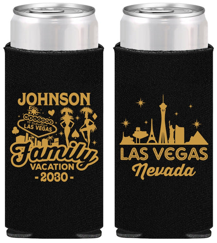 Personalized Family Vacation Slim Can Coolers - Las Vegas | 180048