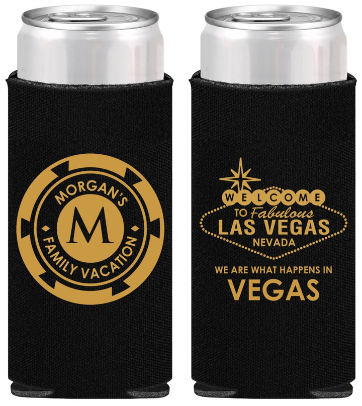 Personalized Family Vacation Slim Can Coolers - Las Vegas | 180049