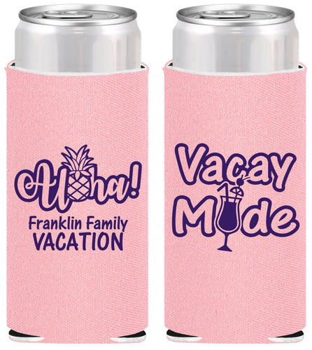 Personalized Family Vacation Slim Can Coolers - Hawaii | 180053