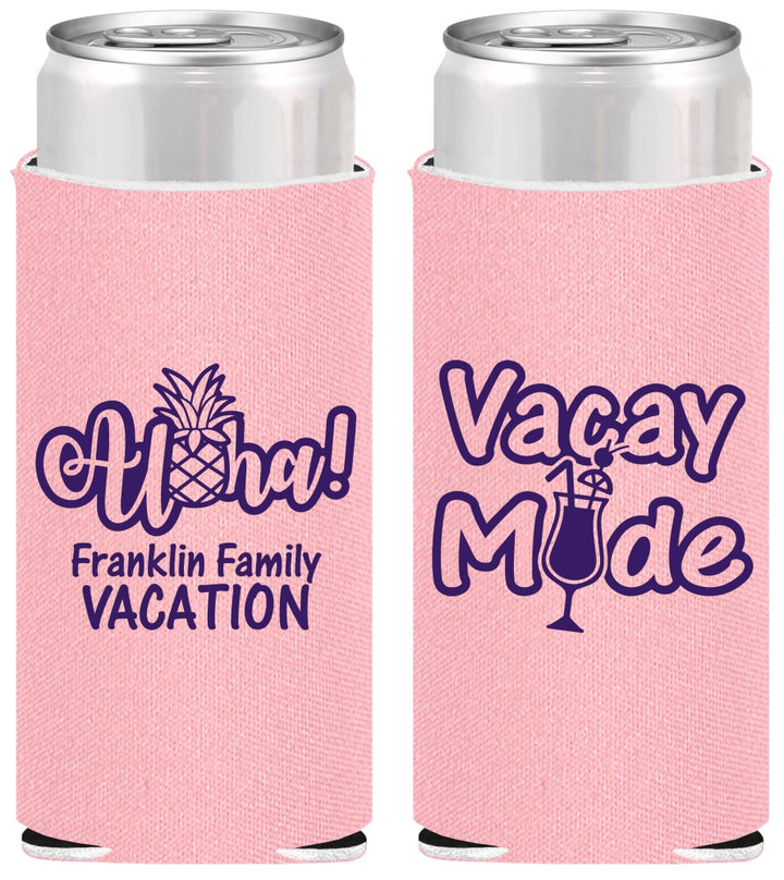 Personalized Family Vacation Slim Can Coolers - Hawaii | 180053