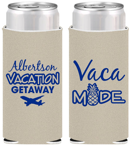 Personalized Family Vacation Slim Can Coolers - Vacay Vibes Trip | 180055
