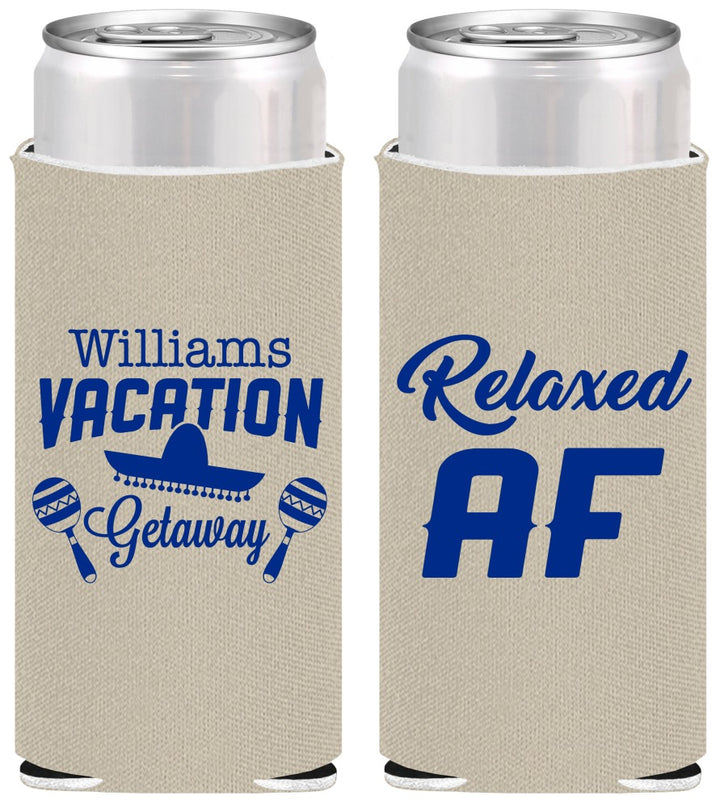 Personalized Family Vacation Slim Can Coolers - Beach | 180059