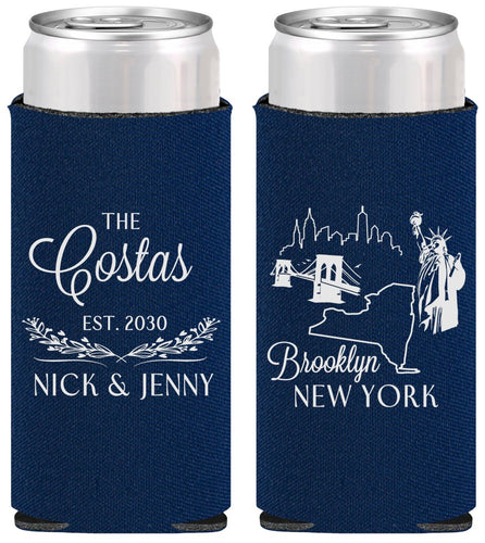 Personalized Wedding Slim Can Coolers - New  York | 181