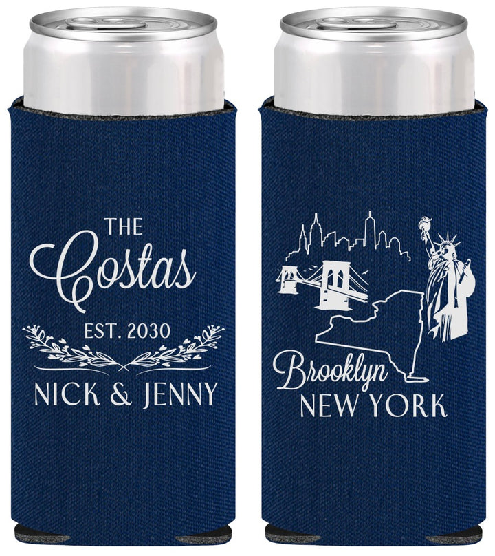 Personalized Wedding Slim Can Coolers - New  York | 181