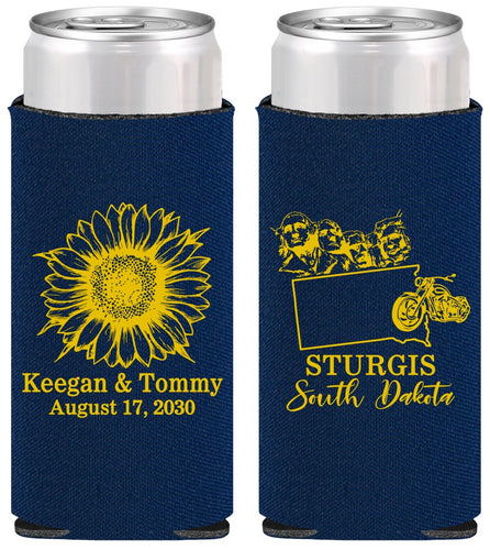 Personalized Wedding Slim Can Coolers - South Dakota | 190