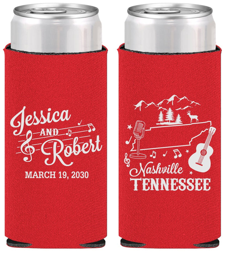 Personalized Wedding Slim Can Coolers - Tennessee | 191