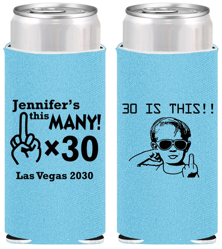 Personalized Birthday Slim Can Coolers - 30th | 20000