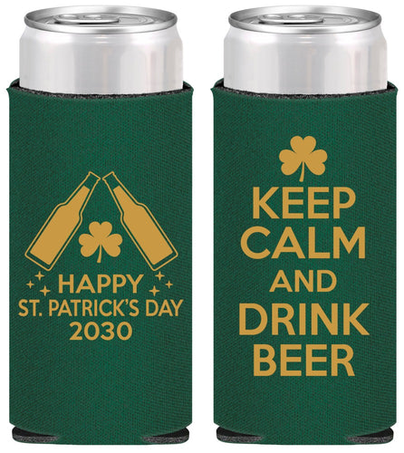 Personalized St Patricks Day Slim Can Coolers - Clover Irish | 200005