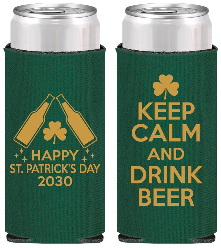 Personalized St Patricks Day Slim Can Coolers - Clover Irish | 200005