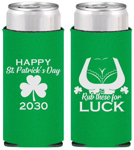 Personalized St Patricks Day Slim Can Coolers - Clover Irish | 200008