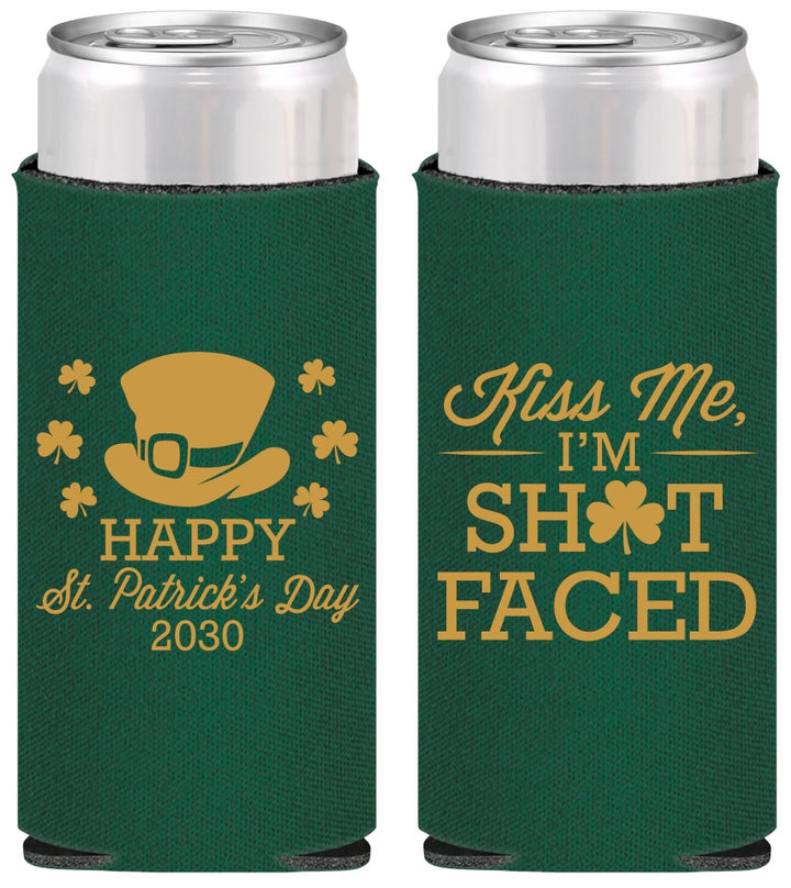 Personalized St Patricks Day Slim Can Coolers - Leprechaun | 200009