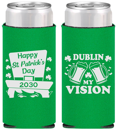 Personalized St Patricks Day Slim Can Coolers - Dublin My Vision | 200016