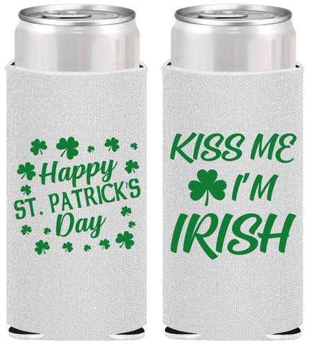 Personalized St Patricks Day Slim Can Coolers - Kiss Me I Am Irish | 200018