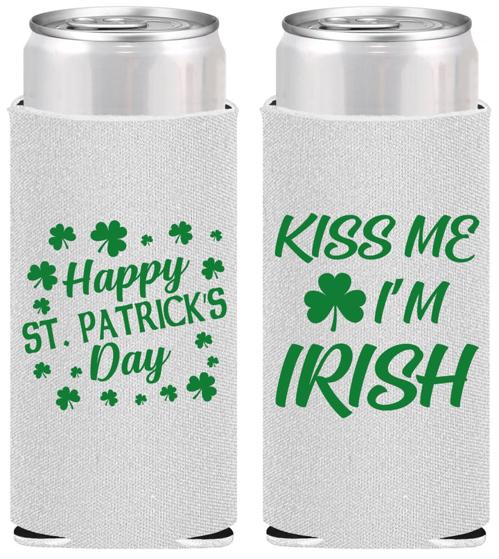Personalized St Patricks Day Slim Can Coolers - Kiss Me I Am Irish | 200018