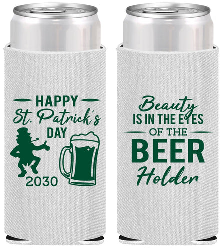 Personalized St Patricks Day Slim Can Coolers - Leprechaun | 200019