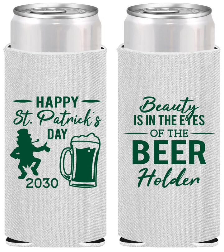 Personalized St Patricks Day Slim Can Coolers - Leprechaun | 200019