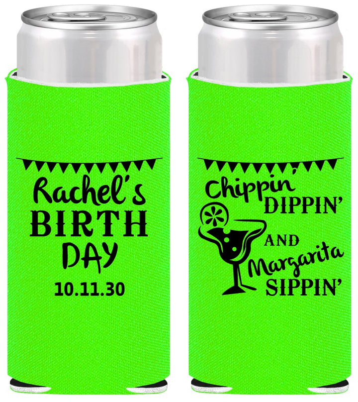 Personalized Birthday Slim Can Coolers - Fiesta Margarita | 20009