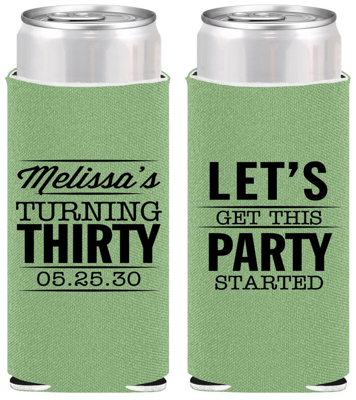 Personalized Birthday Slim Can Coolers - 30th | 20017