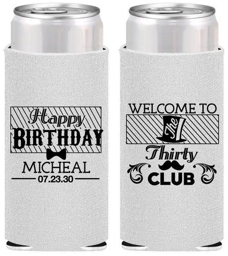 Personalized Birthday Slim Can Coolers - 30th | 20018