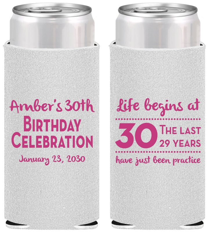 Personalized Birthday Slim Can Coolers - 30th The Last 29 Years | 20019