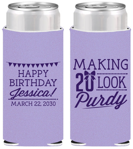 Personalized Birthday Slim Can Coolers - 20th | 20021