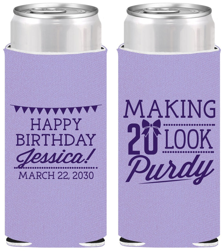 Personalized Birthday Slim Can Coolers - 20th | 20021