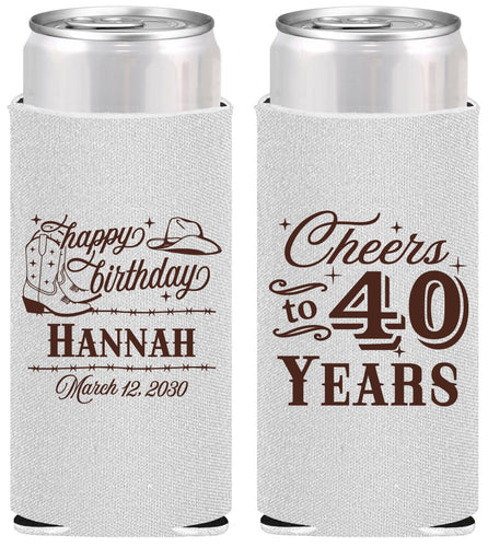 Personalized Birthday Slim Can Coolers - 40th | 20042