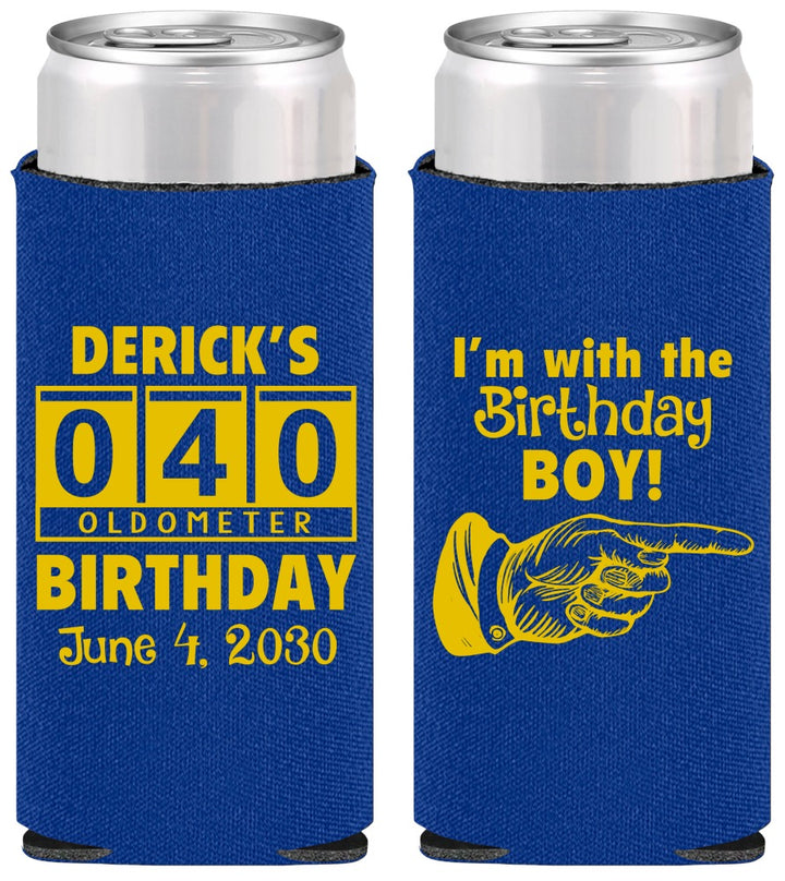 Personalized Birthday Slim Can Coolers - 40th | 20047