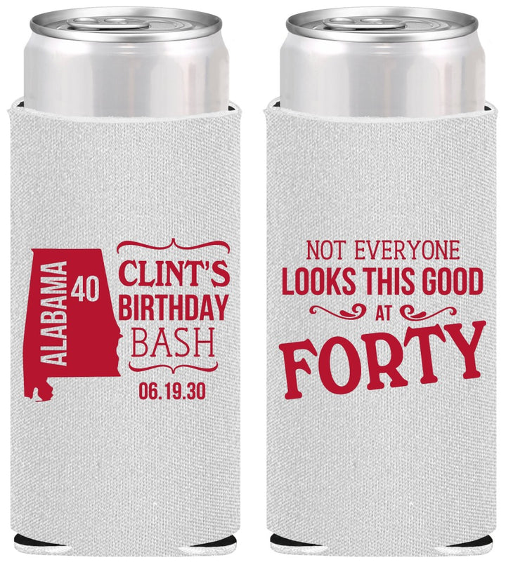 Personalized Birthday Slim Can Coolers - 40th | 20050
