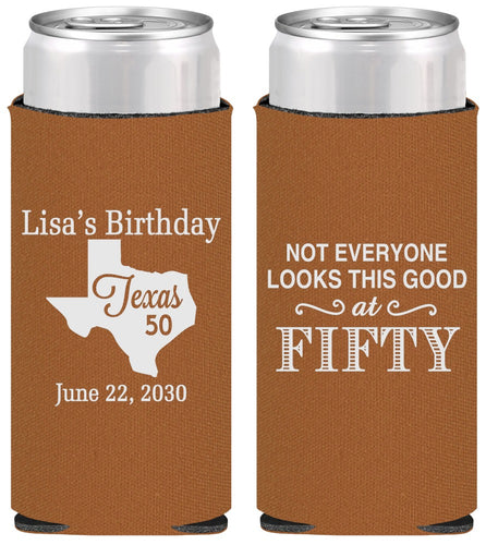 Personalized Birthday Slim Can Coolers - 50th | 20051